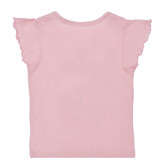 Памучна розова тениска с щампа Disney с къс ръкав за момиче Cerda 98857 2