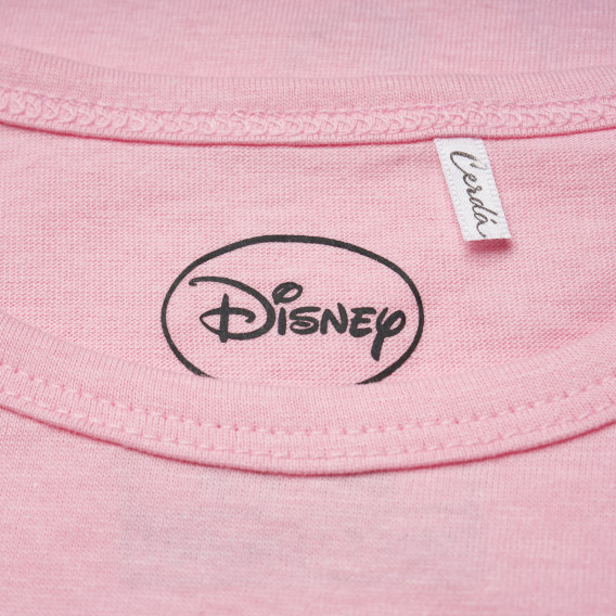 Памучна розова тениска с щампа Disney с къс ръкав за момиче Cerda 98859 4