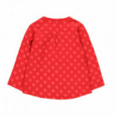 Червена памучна блуза на точки с дълъг ръкав за момиче  Boboli 99036 2