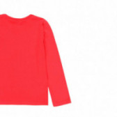 Ярка червена памучна блуза с дълъг ръкав за момиче Boboli 99226 4