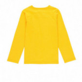 Жълта памучна блуза с дълъг ръкав за момиче с графичен принт "Cute as you" Boboli 99244 2