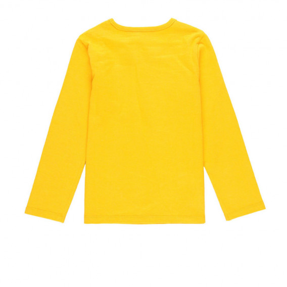 Жълта памучна блуза с дълъг ръкав за момиче с графичен принт "Cute as you" Boboli 99244 2