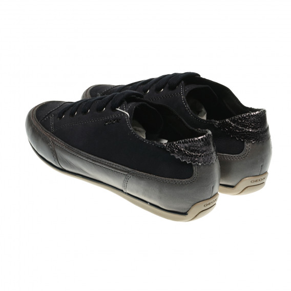 Ежедневни черни обувки за момиче с връзки Geox 99438 2