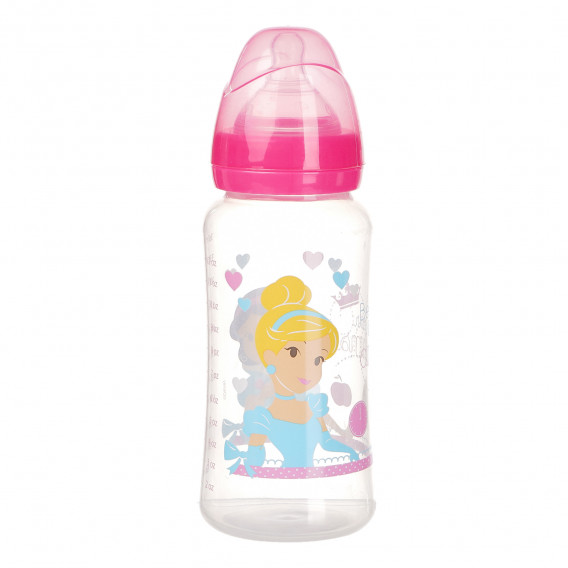Пластмасово шише със силиконов биберон с регулируем поток - Princess, 0+ месеца,360 мл за момиче Disney Princess 99491 2