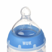 Полипропиленово шише за хранене със слонче, с биберон 2 капки, 0+ месеца, 300 мл., синьо NUK 99814 5