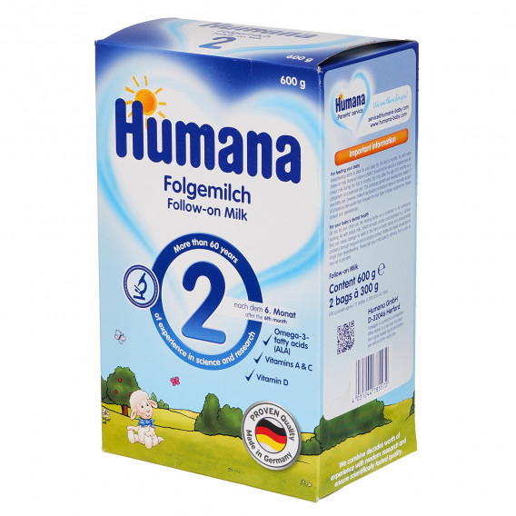 2 преходно мляко, 6+ месеца, кутия 600 гр. Humana 99844 2
