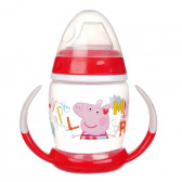 Чаша за пиене за малки деца с две дръжки и силиконов накрайник за пиене с картинка peppa pig letters Stor 99912 3