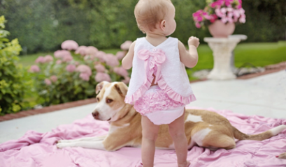 бебе и куче на двор